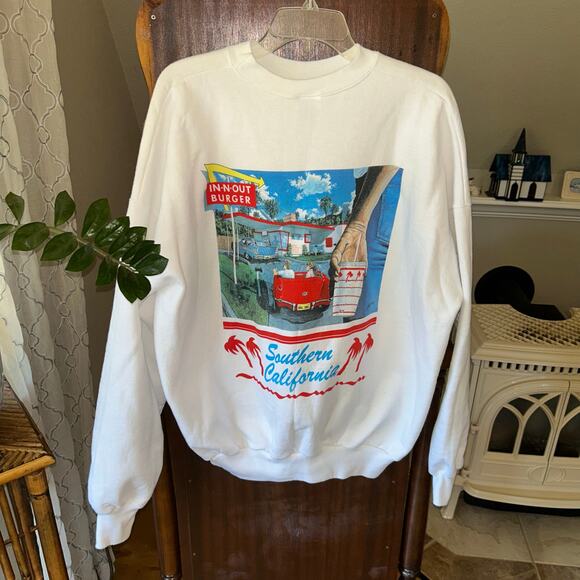True VTG 1992 In-N-Out Burger Southern CaliforniaXXL White Sweatshirt EUC